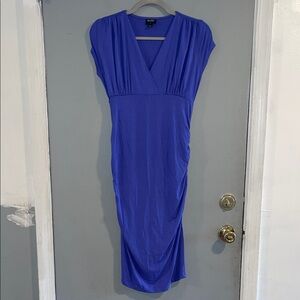 Olian Royal Blue Purple Maternity Midi Dress size small